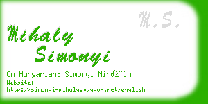 mihaly simonyi business card